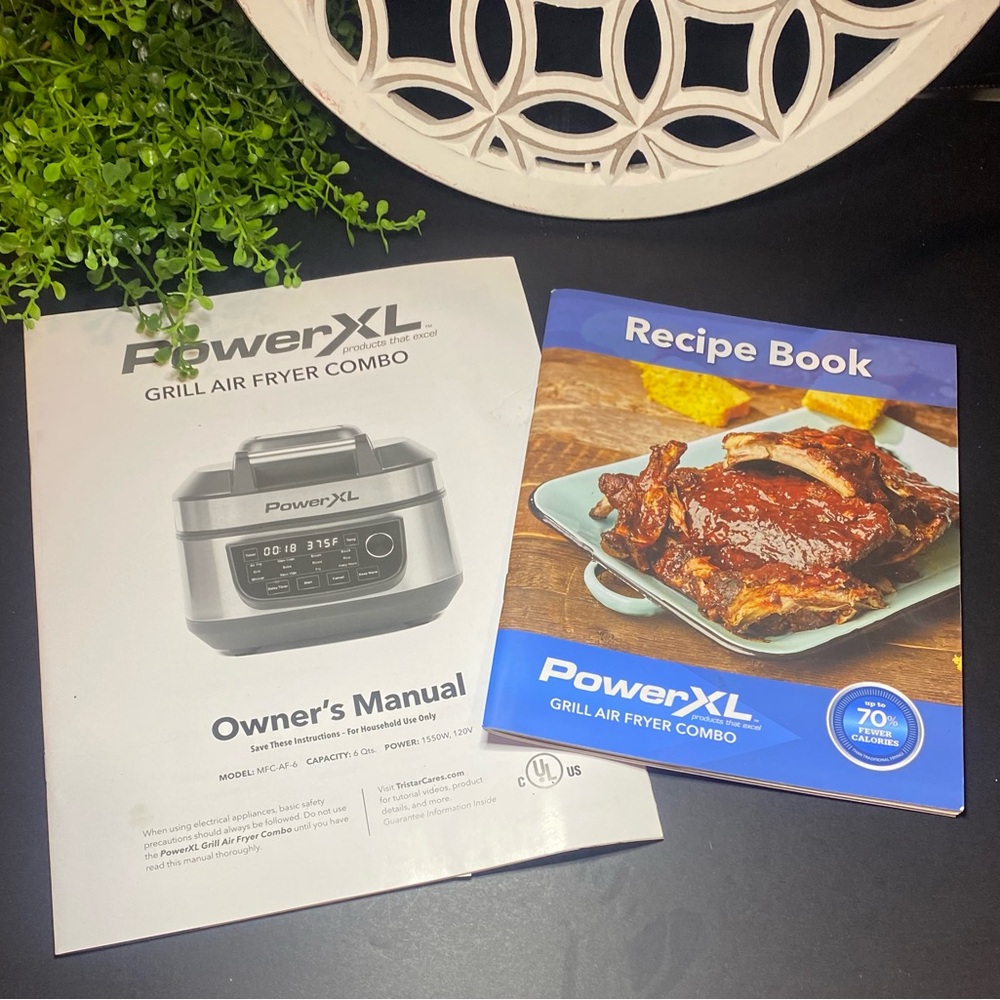PowerXL Grill Air Fryer Combo Owners Manual and Recipe Book‎